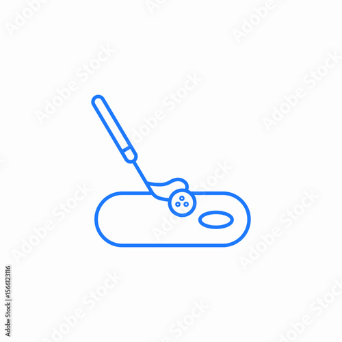 golf club hitting ball icon sign vector