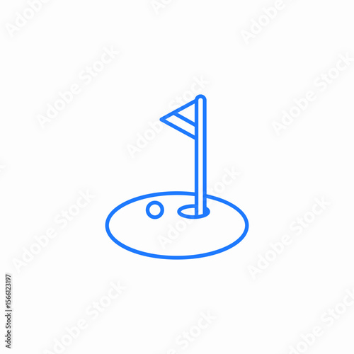 golf hole flag icon sign vector