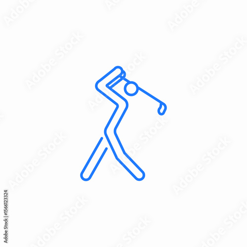 golf player swinging icon sign vector