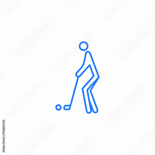 golfer swing icon sign vector