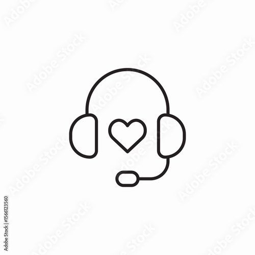 loved headphones icon sign vector