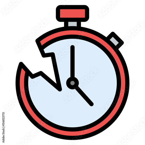 Broken Clock icon vector image. Can be used for Burnout.