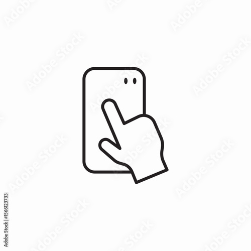 mobile touch icon sign vector