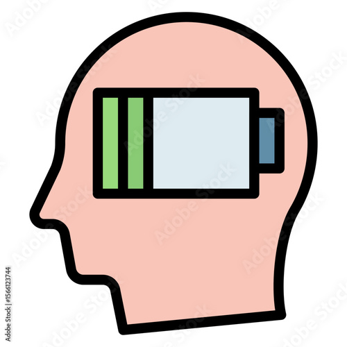 Drained Brain icon vector image. Can be used for Burnout.