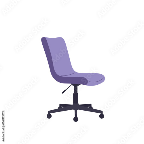 Purple office chair on white background  
