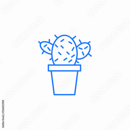 potted cactus icon sign vector