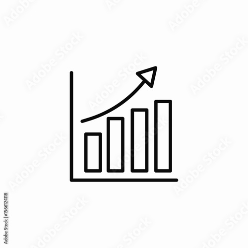 rising graph icon sign vector