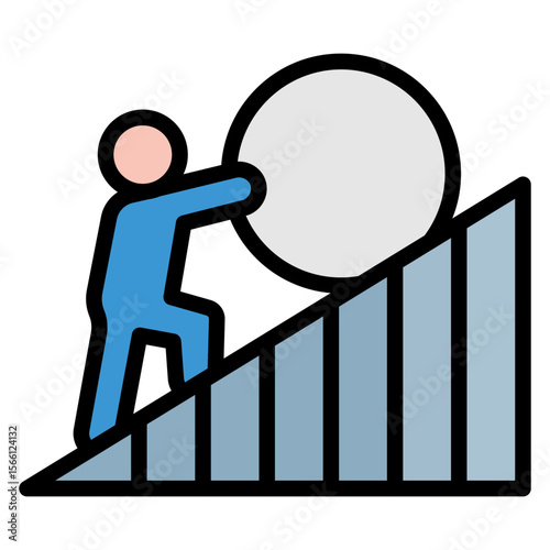 Struggle icon vector image. Can be used for Burnout.