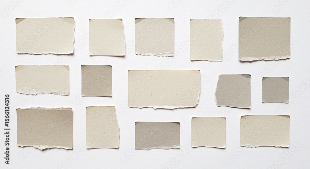 Collection of Torn Beige Paper Pieces Collection of Torn Beige Paper Pieces