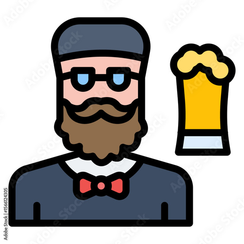 Craft Beer Enthusiast icon vector image. Can be used for Urban Tribes.
