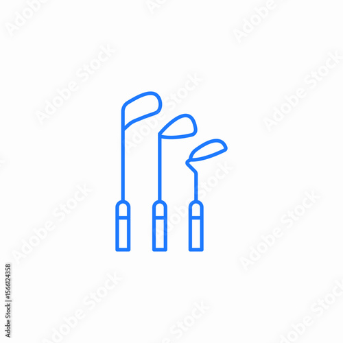 three golf clubs icon sign vector