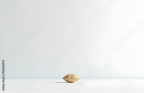 single object sits alone large empty space plain white