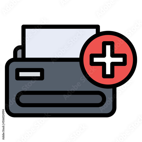 Print Job icon vector image. Can be used for 3d Printing.