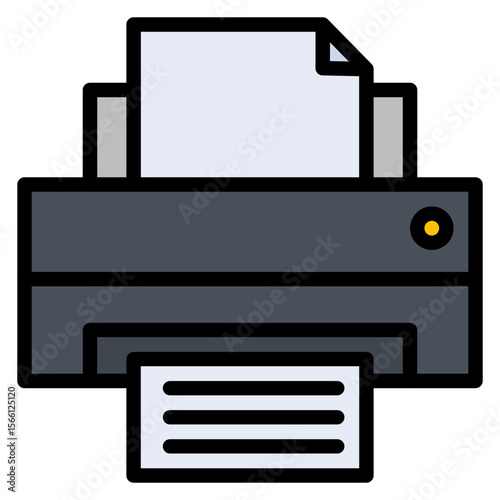 Printer icon vector image. Can be used for 3d Printing.