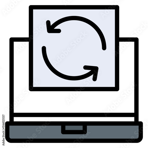 Restart icon vector image. Can be used for 3d Printing.