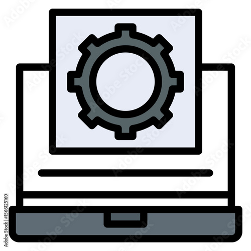 Settings icon vector image. Can be used for 3d Printing.