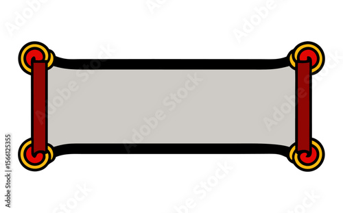 Vintage Red Scroll Banner Vector – Blank Decorative Ribbon Illustration for Retro Designs
