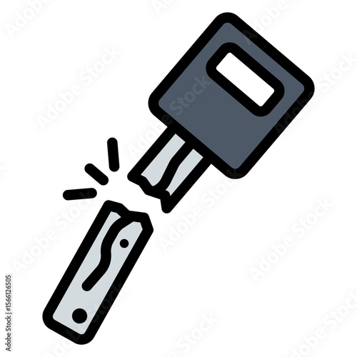 Broken key icon vector image. Can be used for Locksmith.