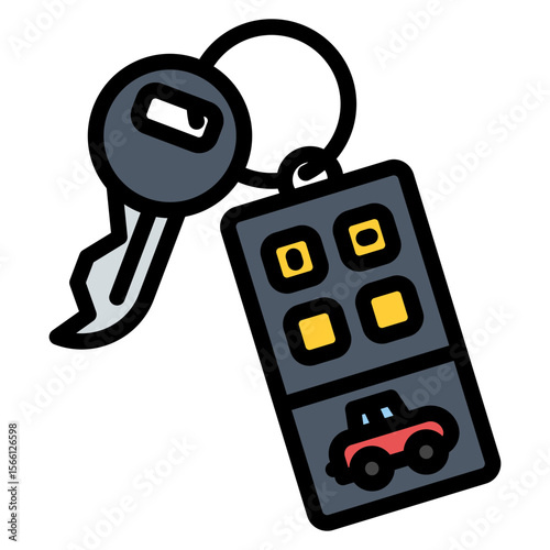 Key fob icon vector image. Can be used for Locksmith.