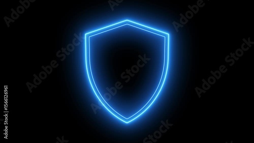 neon protective shield animated neon protective shield health star blue neon 4k isolated croma