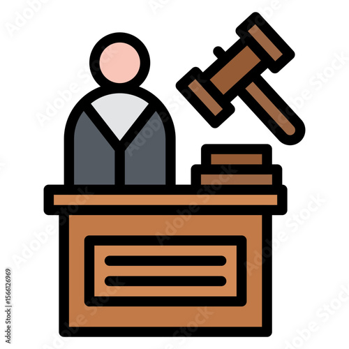 Judge icon vector image. Can be used for Legal Services.