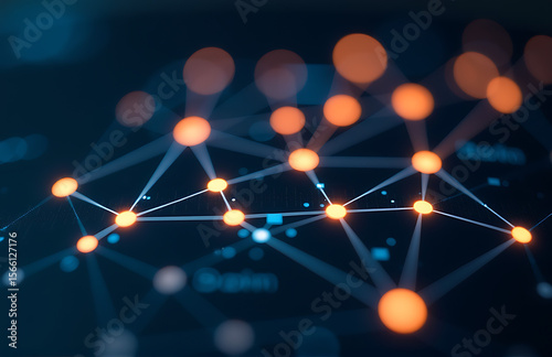 graph illuminated specific nodes connected edges highlight key relationships among data