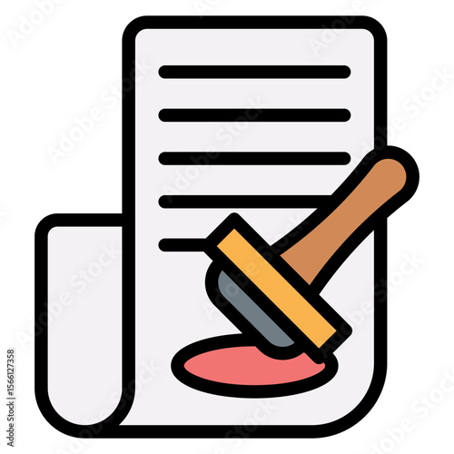 Notarize icon vector image. Can be used for Legal Services.