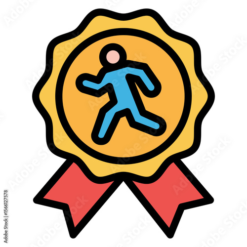 Medal Ribbon icon vector image. Can be used for Marathon.