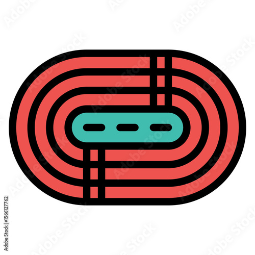 Running Track icon vector image. Can be used for Marathon.