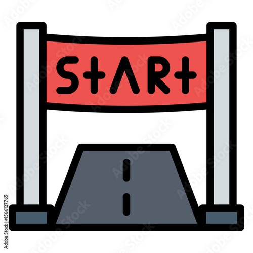 Starting Line icon vector image. Can be used for Marathon.