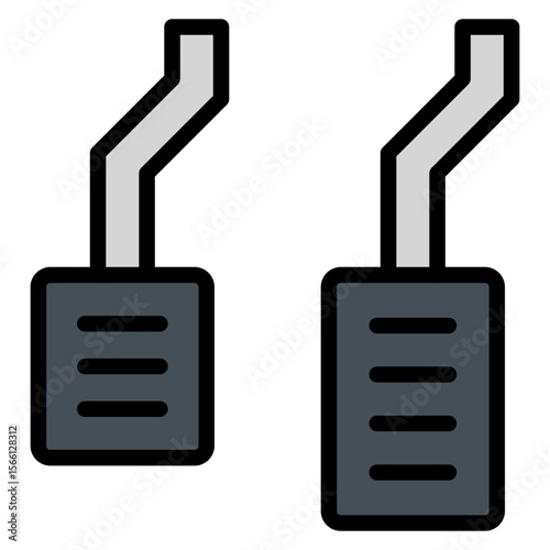 Clutch Pedal icon vector image. Can be used for Driving School.