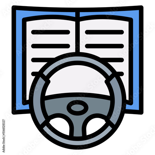 Driver Education icon vector image. Can be used for Driving School.
