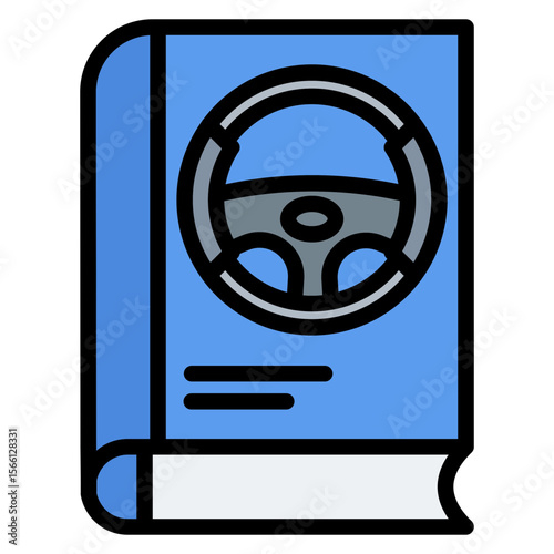 Driver Education Book icon vector image. Can be used for Driving School.
