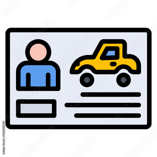 Driver Permit icon vector image. Can be used for Driving School.