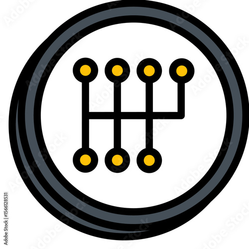 Gear Shift icon vector image. Can be used for Driving School.