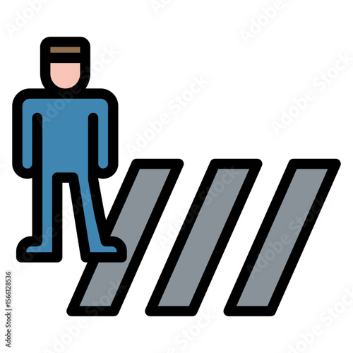 Pedestrian Crossing icon vector image. Can be used for Driving School.