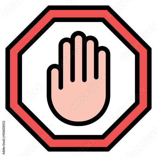 Stop Sign icon vector image. Can be used for Driving School.