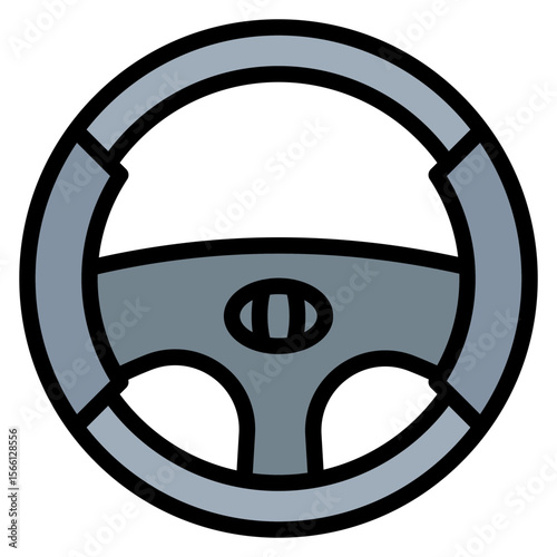 Steering Wheel icon vector image. Can be used for Driving School.