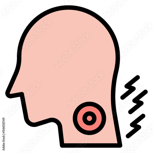 Crick in the Neck icon vector image. Can be used for Body Ache.