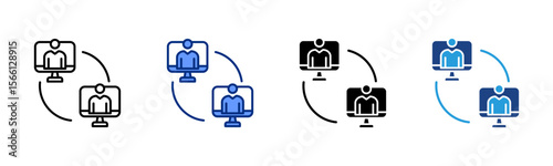 Online Collaboration icon sheet multiple style collection