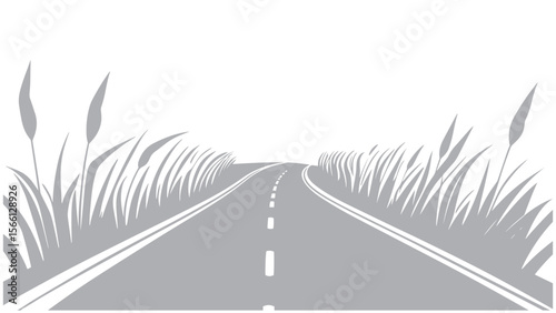 Illustration of Road Through the Countryside