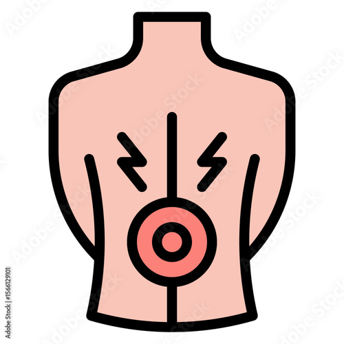 Spinal Pain icon vector image. Can be used for Body Ache.