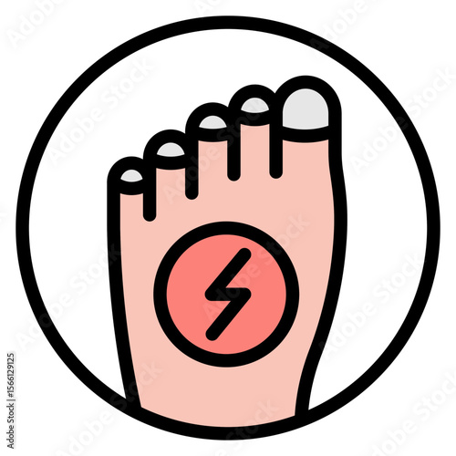 Toe Pain icon vector image. Can be used for Body Ache.