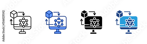 Digital Twin icon sheet multiple style collection
