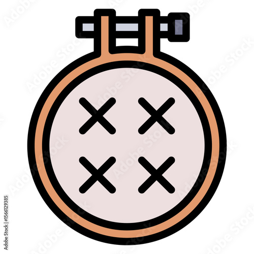 Embroidery Hoop icon vector image. Can be used for Crafting.