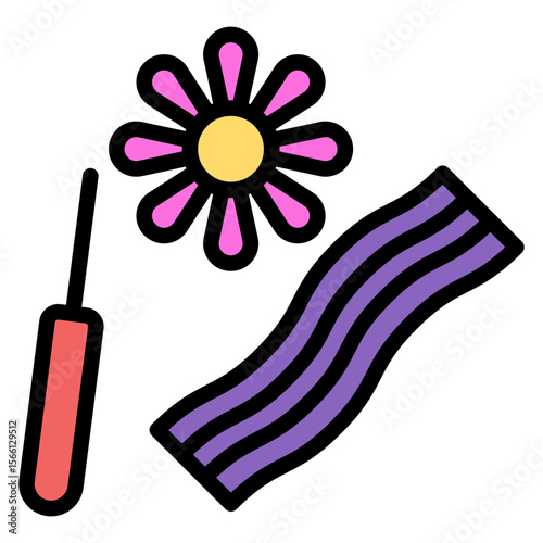 Quilling Strips icon vector image. Can be used for Crafting.