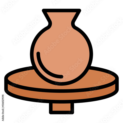 Pottery Wheel icon vector image. Can be used for Crafting.