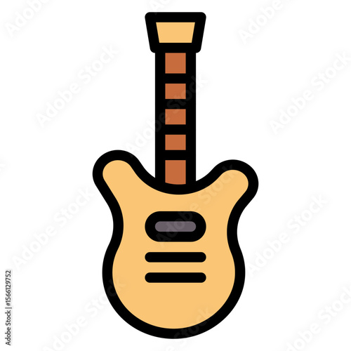 Bass Guitar icon vector image. Can be used for Rock and Roll.