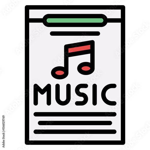 Concert Flyer icon vector image. Can be used for Rock and Roll.