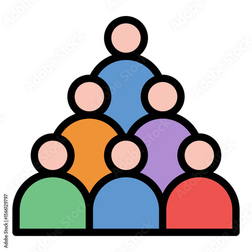Crowd icon vector image. Can be used for Rock and Roll.